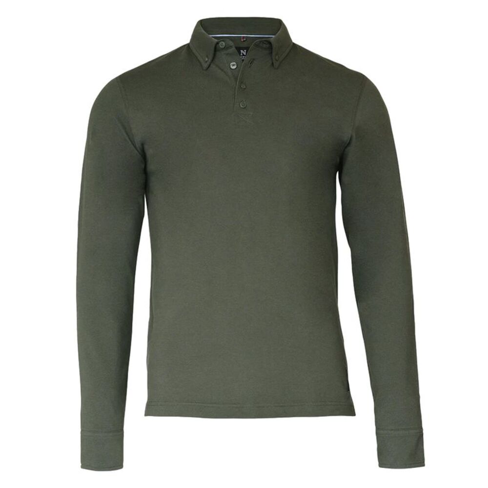 Nimbus Mens Carlington Deluxe Long Sleeve Polo Shirt / Olive